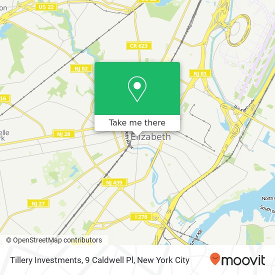 Mapa de Tillery Investments, 9 Caldwell Pl