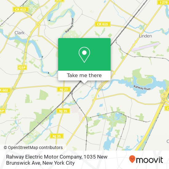 Mapa de Rahway Electric Motor Company, 1035 New Brunswick Ave