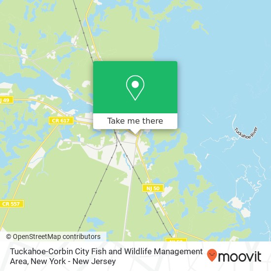 Tuckahoe-Corbin City Fish and Wildlife Management Area map