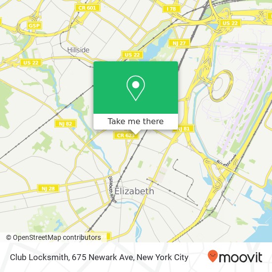 Mapa de Club Locksmith, 675 Newark Ave