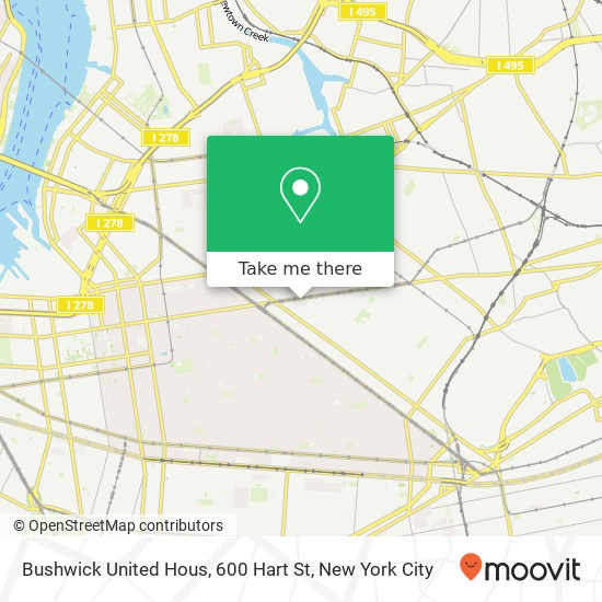 Mapa de Bushwick United Hous, 600 Hart St