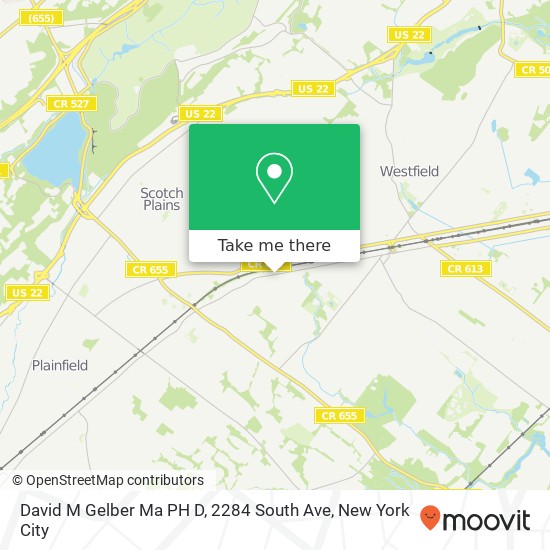 David M Gelber Ma PH D, 2284 South Ave map
