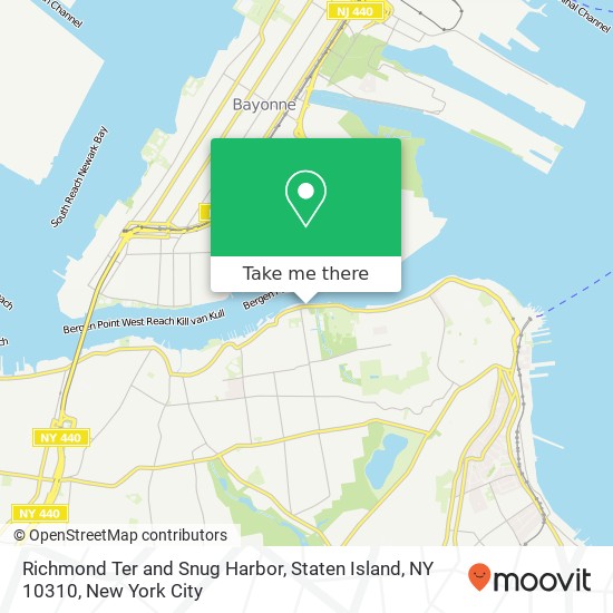 Mapa de Richmond Ter and Snug Harbor, Staten Island, NY 10310
