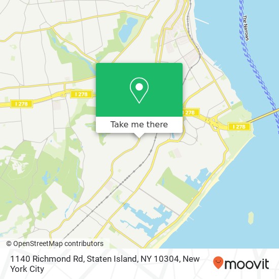 Mapa de 1140 Richmond Rd, Staten Island, NY 10304