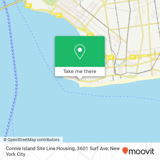 Connie Island Site Line Housing, 3601 Surf Ave map