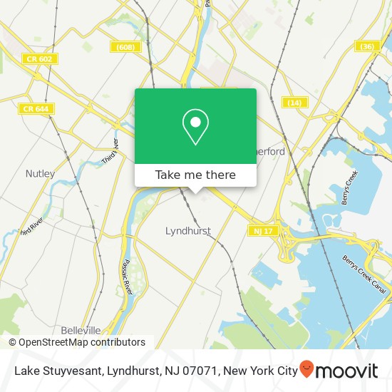 Mapa de Lake Stuyvesant, Lyndhurst, NJ 07071