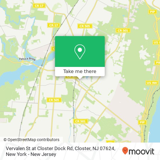 Mapa de Vervalen St at Closter Dock Rd, Closter, NJ 07624