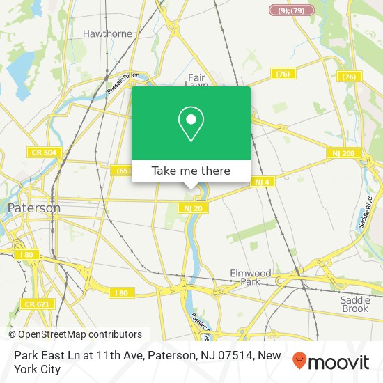 Park East Ln at 11th Ave, Paterson, NJ 07514 map