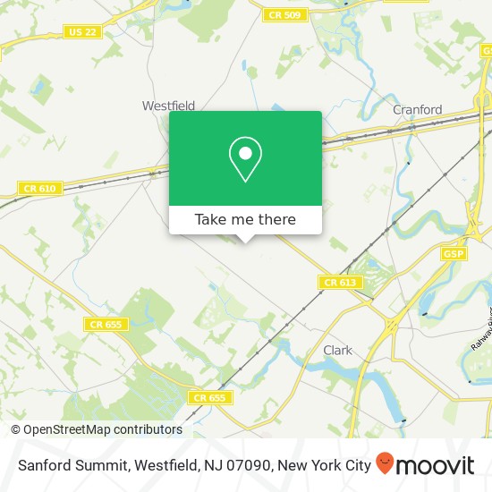 Mapa de Sanford Summit, Westfield, NJ 07090