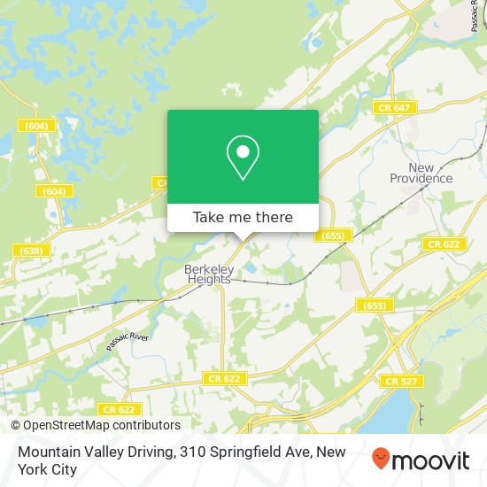 Mapa de Mountain Valley Driving, 310 Springfield Ave
