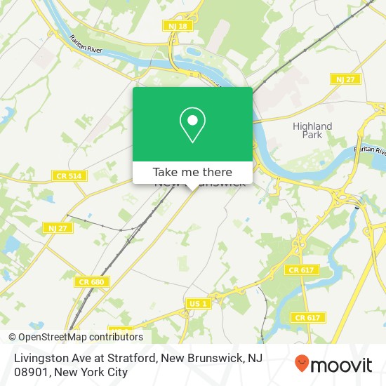 Mapa de Livingston Ave at Stratford, New Brunswick, NJ 08901