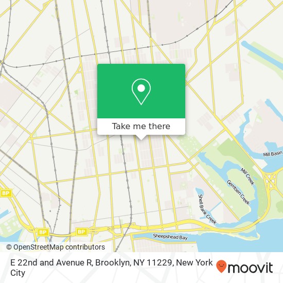 E 22nd and Avenue R, Brooklyn, NY 11229 map