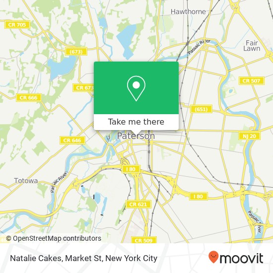 Natalie Cakes, Market St map