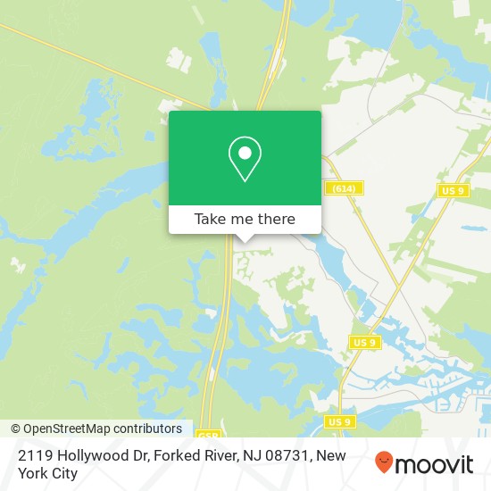 Mapa de 2119 Hollywood Dr, Forked River, NJ 08731