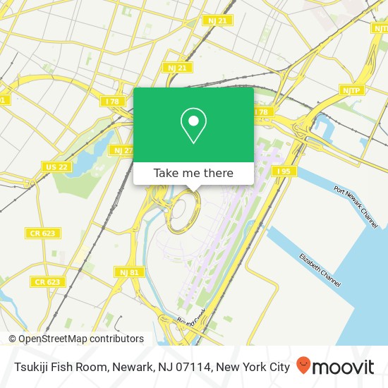 Mapa de Tsukiji Fish Room, Newark, NJ 07114