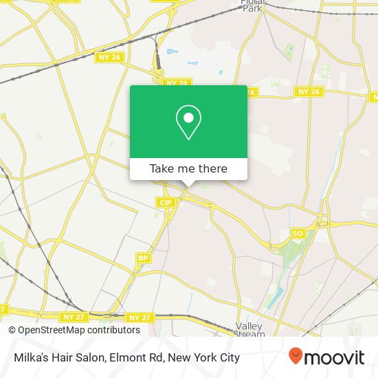 Milka's Hair Salon, Elmont Rd map