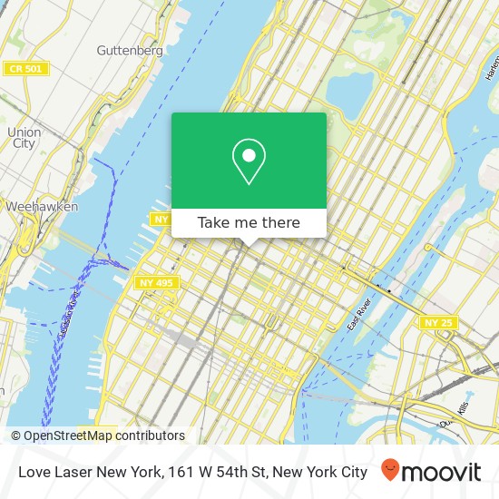 Mapa de Love Laser New York, 161 W 54th St