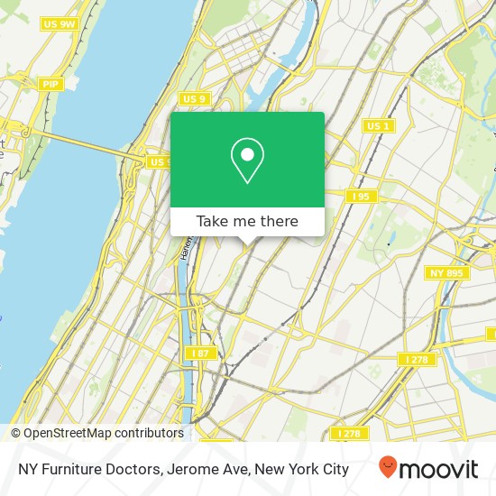NY Furniture Doctors, Jerome Ave map