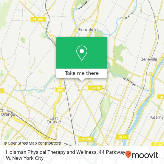 Holsman Physical Therapy and Wellness, 44 Parkway W map