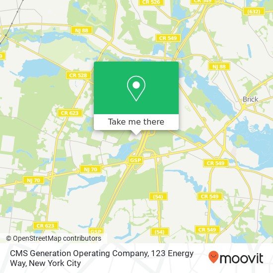 Mapa de CMS Generation Operating Company, 123 Energy Way