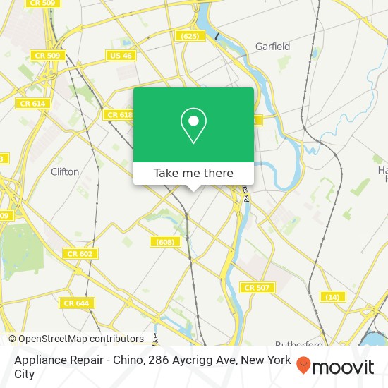 Mapa de Appliance Repair - Chino, 286 Aycrigg Ave