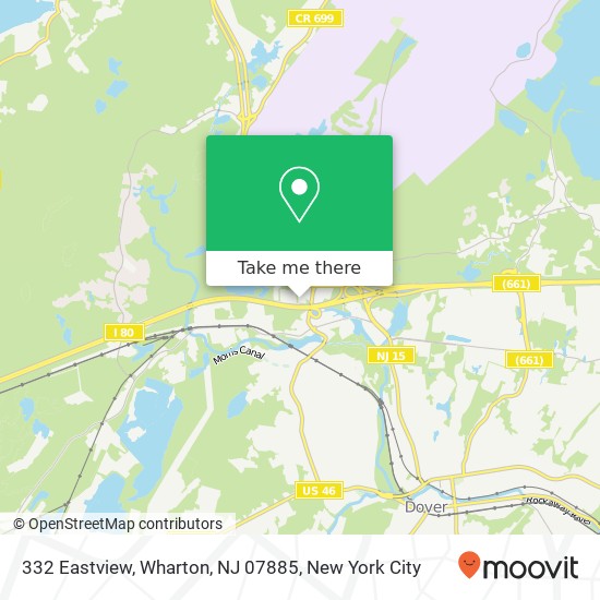 Mapa de 332 Eastview, Wharton, NJ 07885