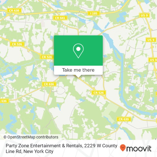 Mapa de Party Zone Entertainment & Rentals, 2229 W County Line Rd