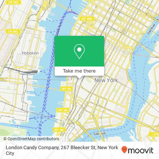 Mapa de London Candy Company, 267 Bleecker St