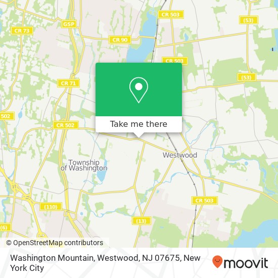 Mapa de Washington Mountain, Westwood, NJ 07675