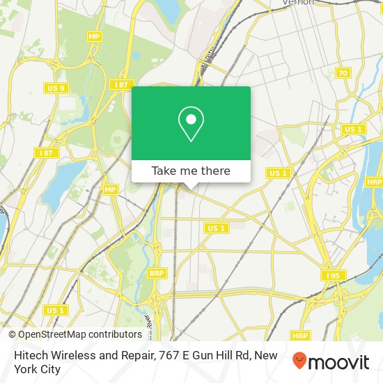 Mapa de Hitech Wireless and Repair, 767 E Gun Hill Rd