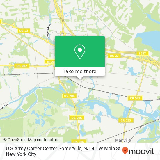 U.S Army Career Center Somerville, NJ, 41 W Main St map