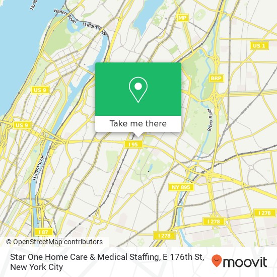Star One Home Care & Medical Staffing, E 176th St map