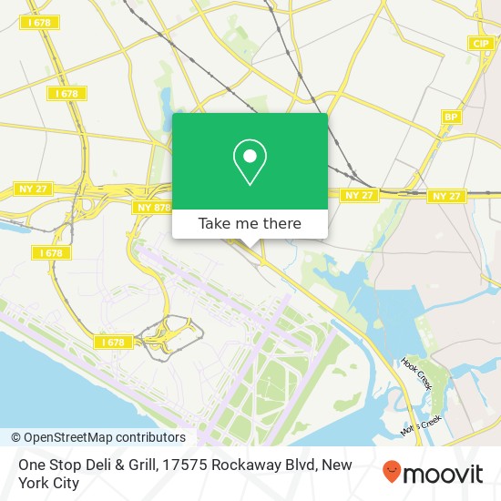 Mapa de One Stop Deli & Grill, 17575 Rockaway Blvd