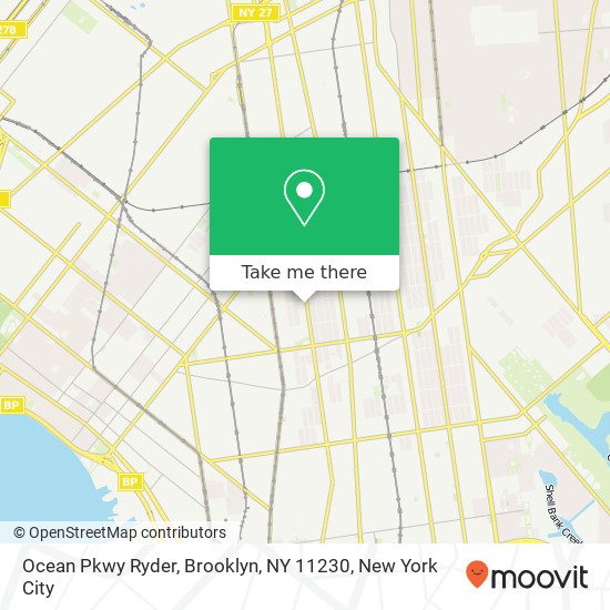 Mapa de Ocean Pkwy Ryder, Brooklyn, NY 11230