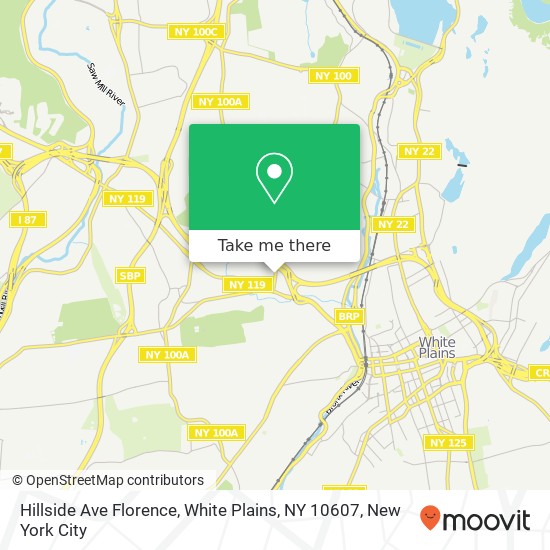 Mapa de Hillside Ave Florence, White Plains, NY 10607
