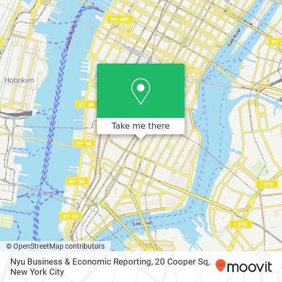 Mapa de Nyu Business & Economic Reporting, 20 Cooper Sq