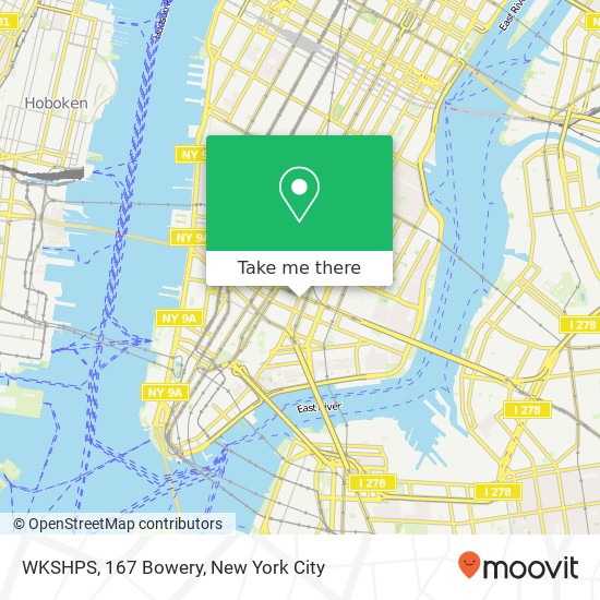 Mapa de WKSHPS, 167 Bowery