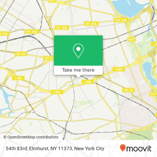 Mapa de 54th 83rd, Elmhurst, NY 11373