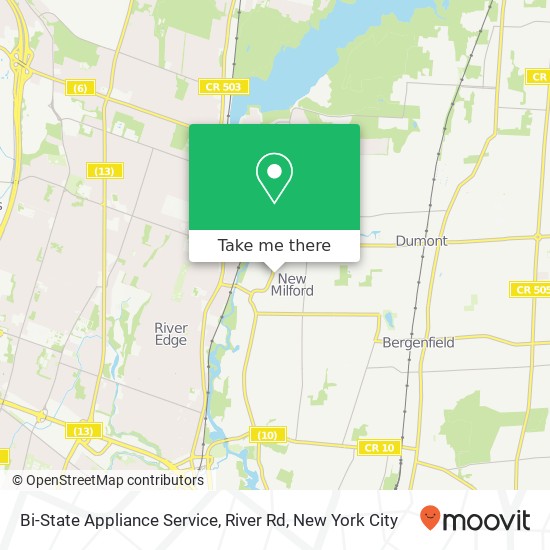 Bi-State Appliance Service, River Rd map