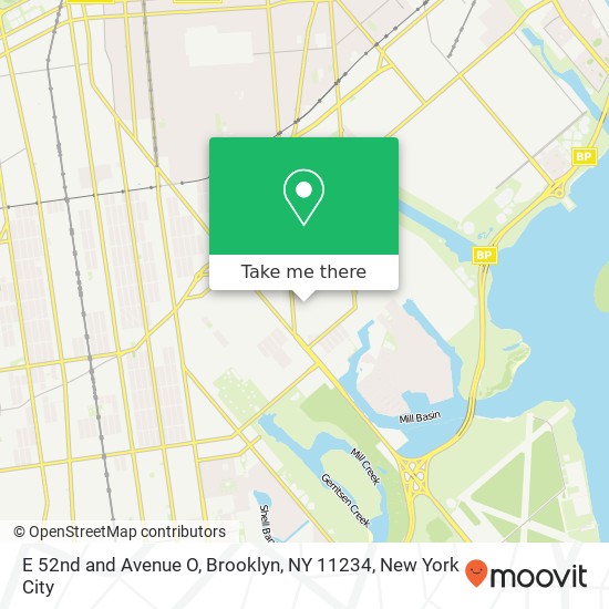 Mapa de E 52nd and Avenue O, Brooklyn, NY 11234