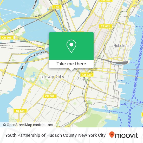 Youth Partnership of Hudson County map