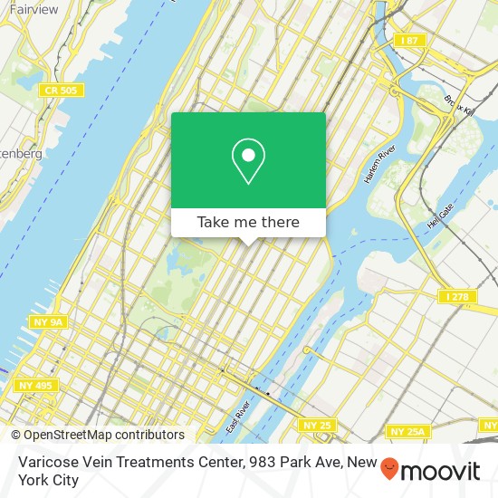 Mapa de Varicose Vein Treatments Center, 983 Park Ave