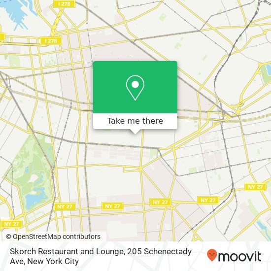 Mapa de Skorch Restaurant and Lounge, 205 Schenectady Ave