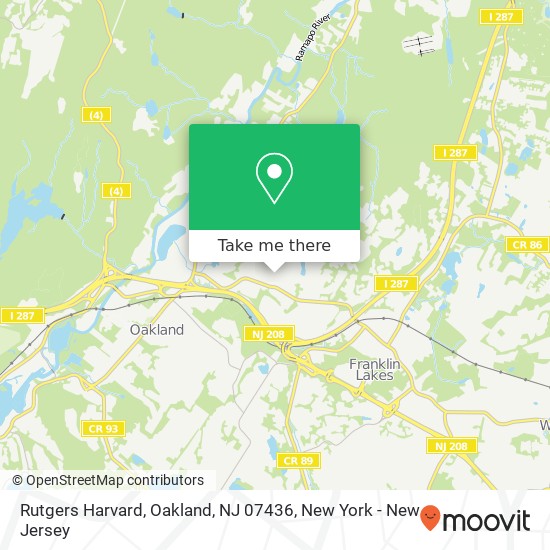 Mapa de Rutgers Harvard, Oakland, NJ 07436