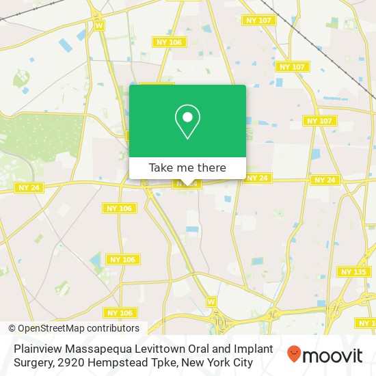 Plainview Massapequa Levittown Oral and Implant Surgery, 2920 Hempstead Tpke map