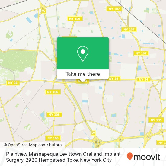 Mapa de Plainview Massapequa Levittown Oral and Implant Surgery, 2920 Hempstead Tpke