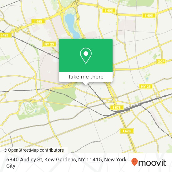 Mapa de 6840 Audley St, Kew Gardens, NY 11415