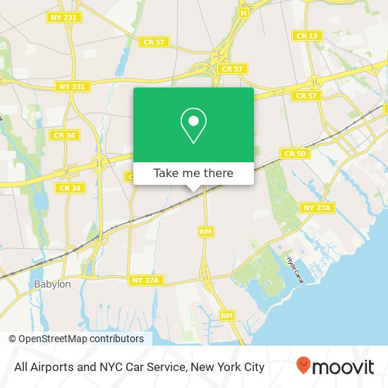 Mapa de All Airports and NYC Car Service