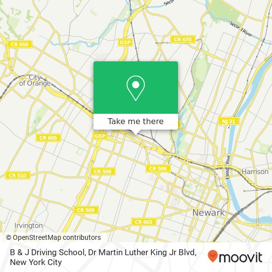 B & J Driving School, Dr Martin Luther King Jr Blvd map