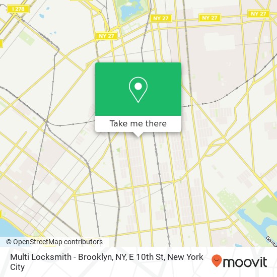 Multi Locksmith - Brooklyn, NY, E 10th St map